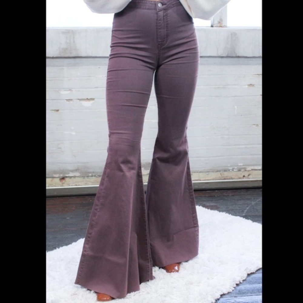 Free people float on flare plum pants